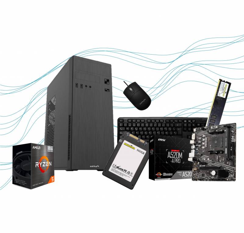 PC KELYX AMD RYZEN 5-5600G 8G SSD 240GB (MSI)