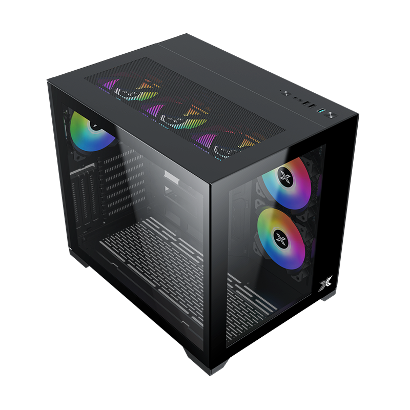 Gabinete Aquarius Ii Tg 6 Fan Argb Black Xigmatek