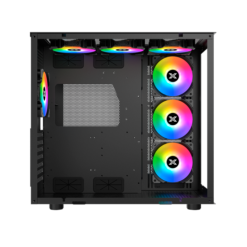 Gabinete Aquarius Pro Tg 7 Fans Argb Black Xigmatek