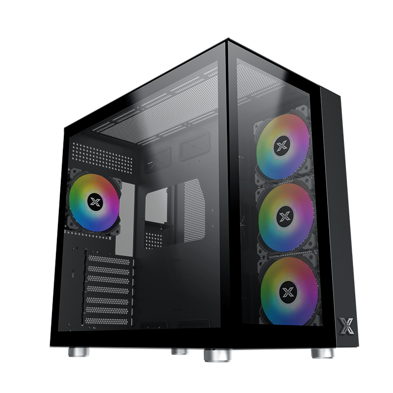 Gabinete Aquarius Pro Tg 7 Fans Argb Black Xigmatek