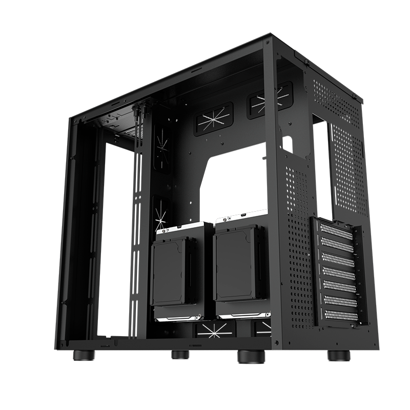 Gabinete Aquarius Pro Tg 7 Fans Argb Black Xigmatek