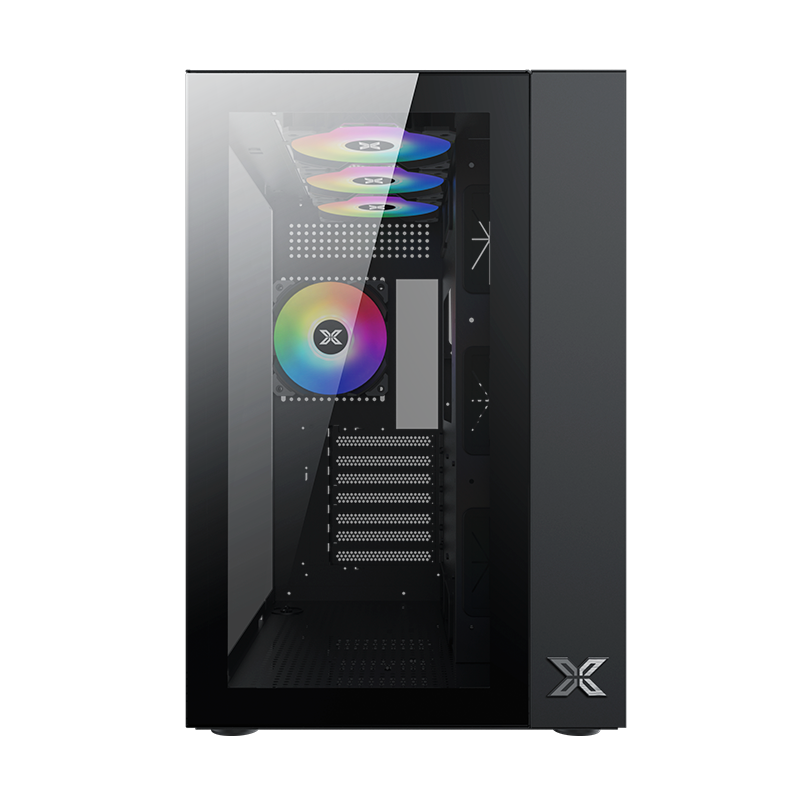 Gabinete Aquarius Pro Tg 7 Fans Argb Black Xigmatek