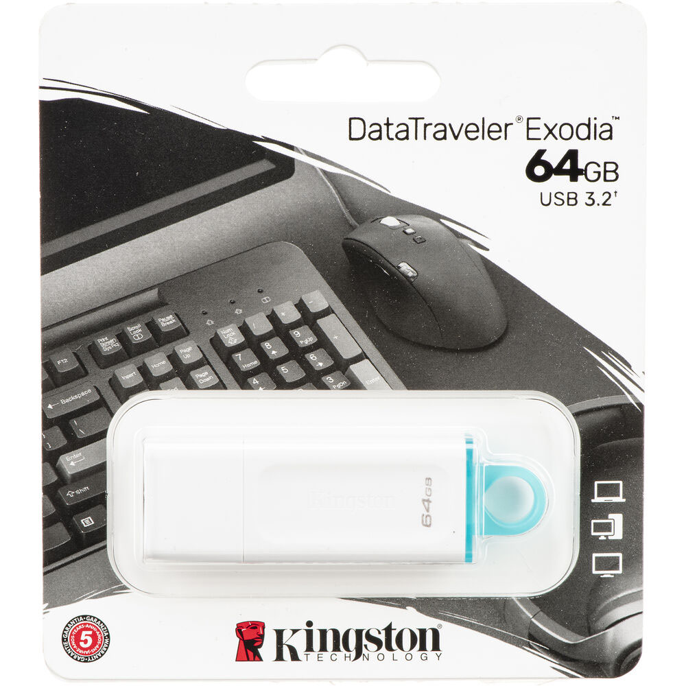 Pendrive 64gb Datatraveler Exodia Usb 3.2 White Kingston