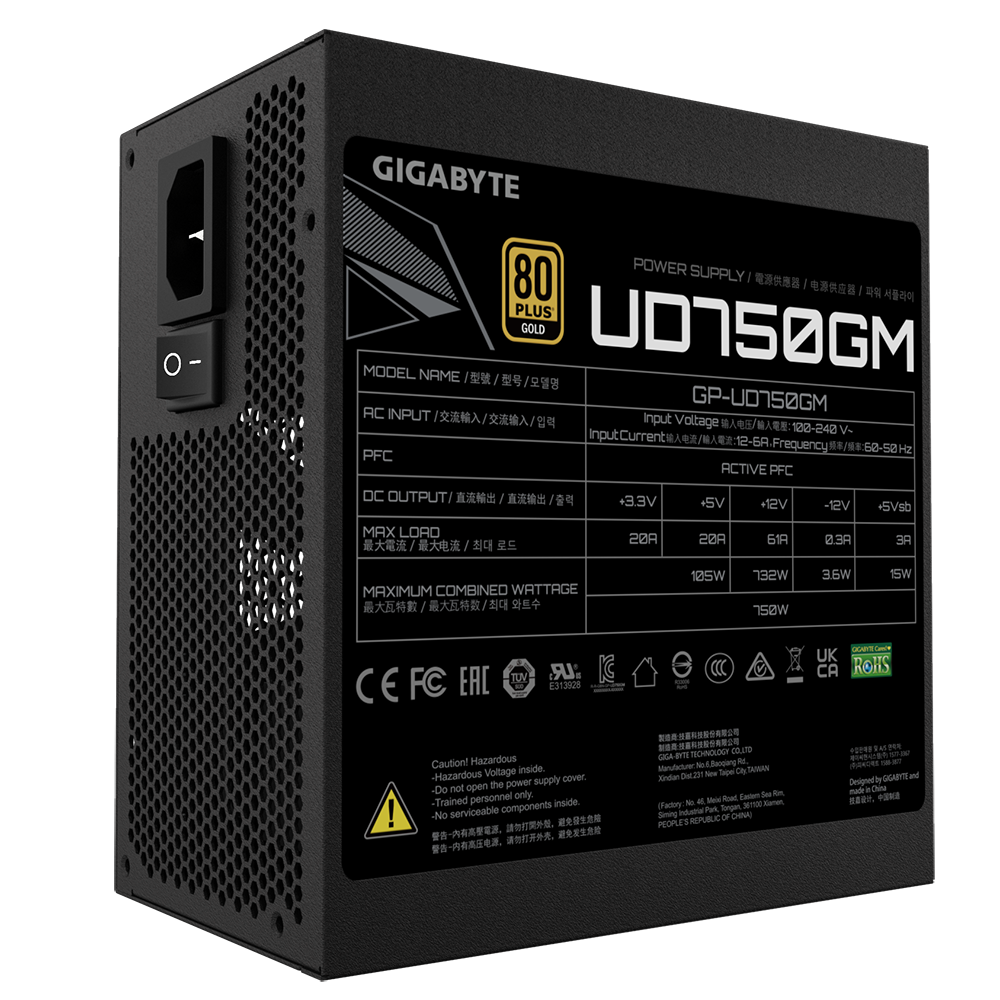 Fuente 750w 80+ Gold Ud Full Modular Gigabyte