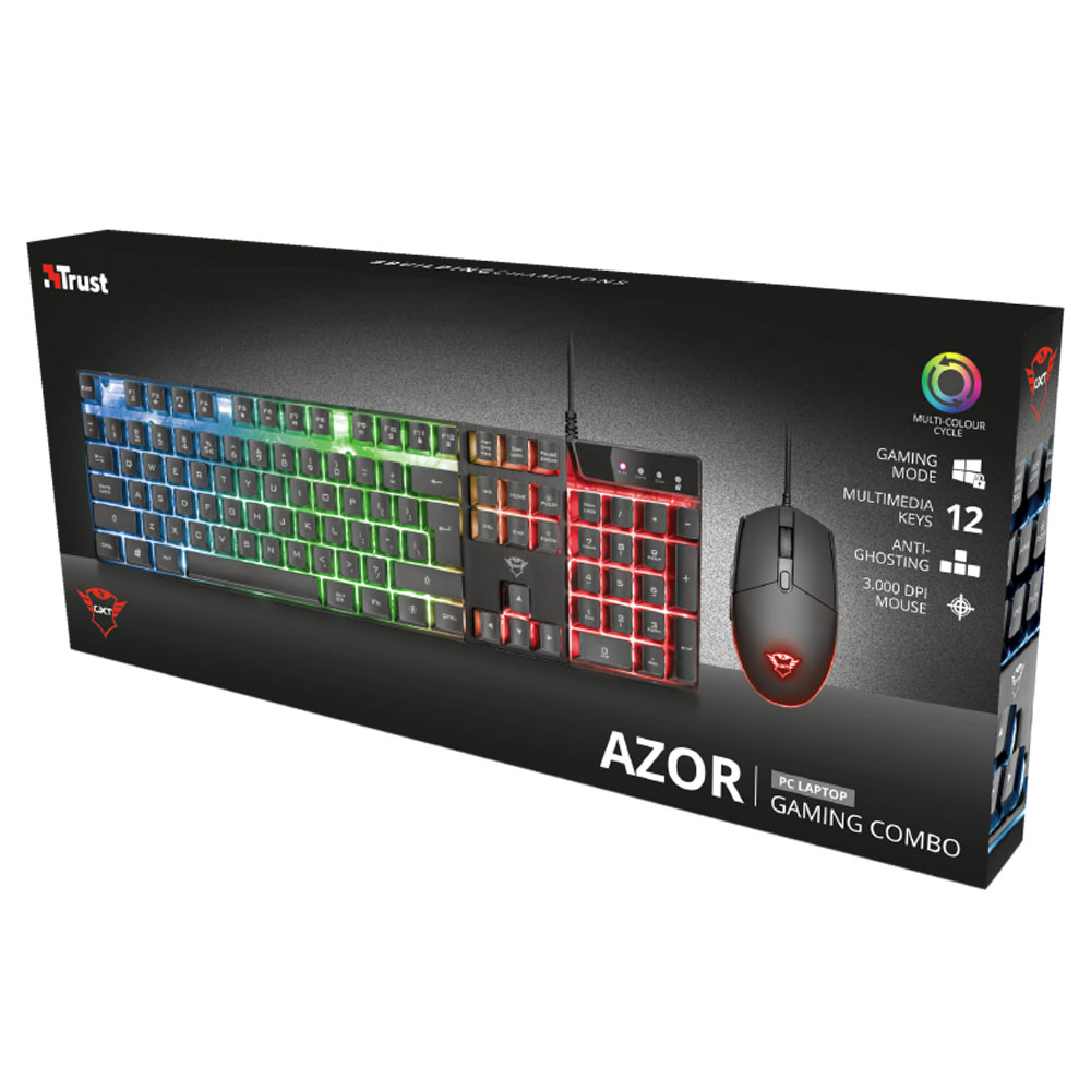 Kit Teclado + Mouse Azor Gtx 838 Rgb Esp Trust