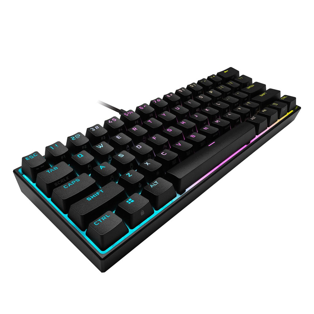 Teclado K65 Rgb Mini 60-por-ciento Cherry Mx Speed Silver Corsair