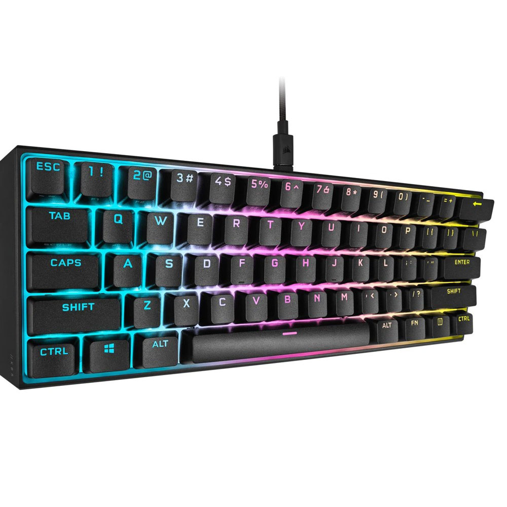 Teclado K65 Rgb Mini 60-por-ciento Cherry Mx Speed Silver Corsair