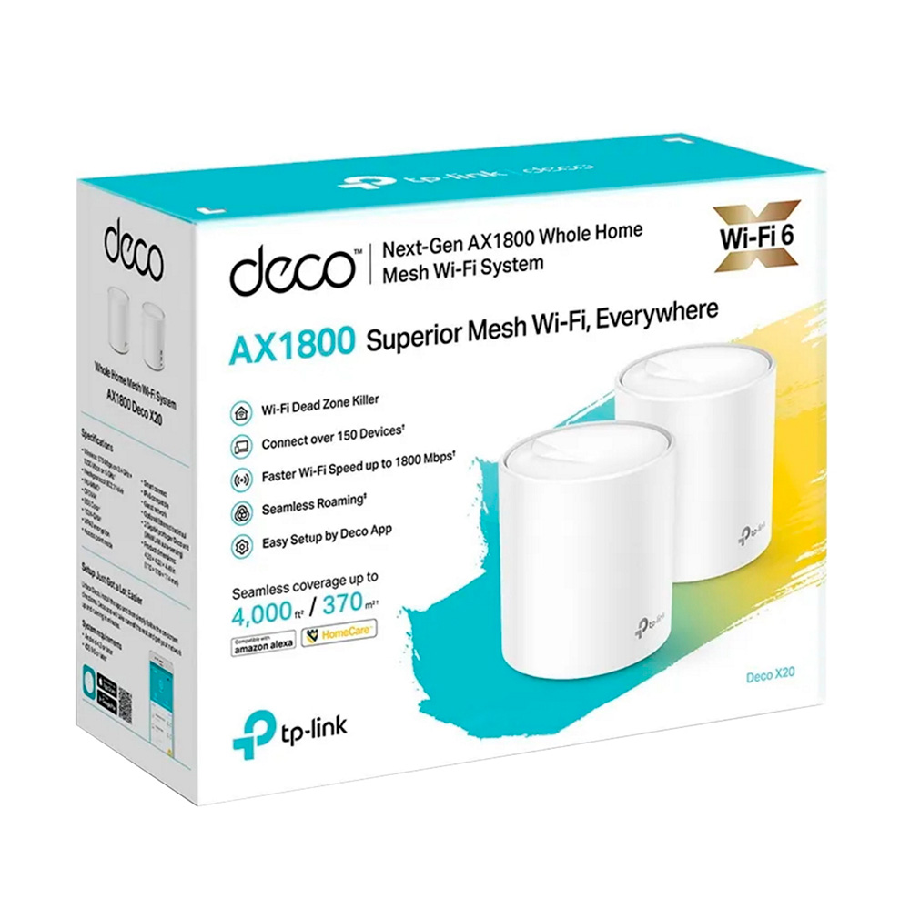 Router Deco X20 Wifi Mesh Ax1800 Pack X2 Tp-link