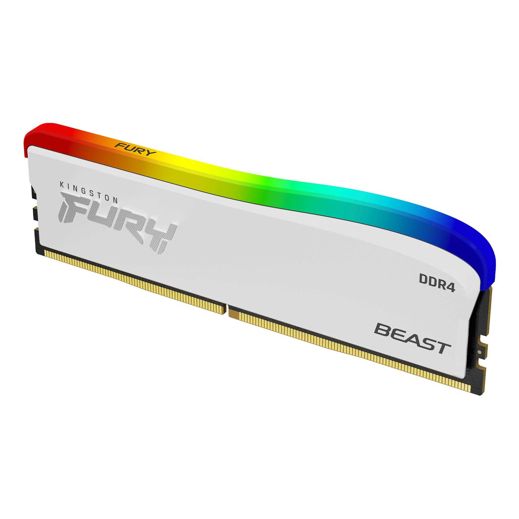 Memoria 8gb 3600mhz Ddr4 Fury Beast White Rgb Kingston