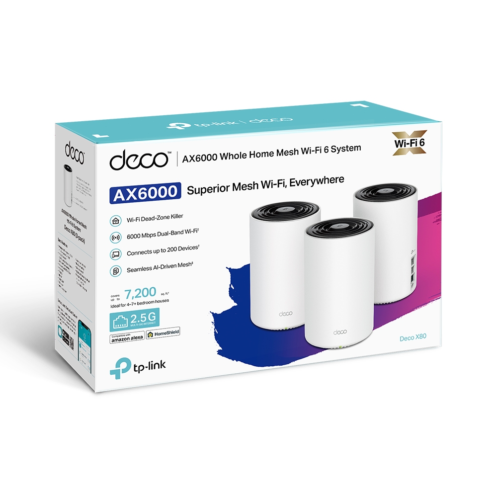 Router Deco X80 Wifi Mesh Ax6000 Pack X3 Tp-link