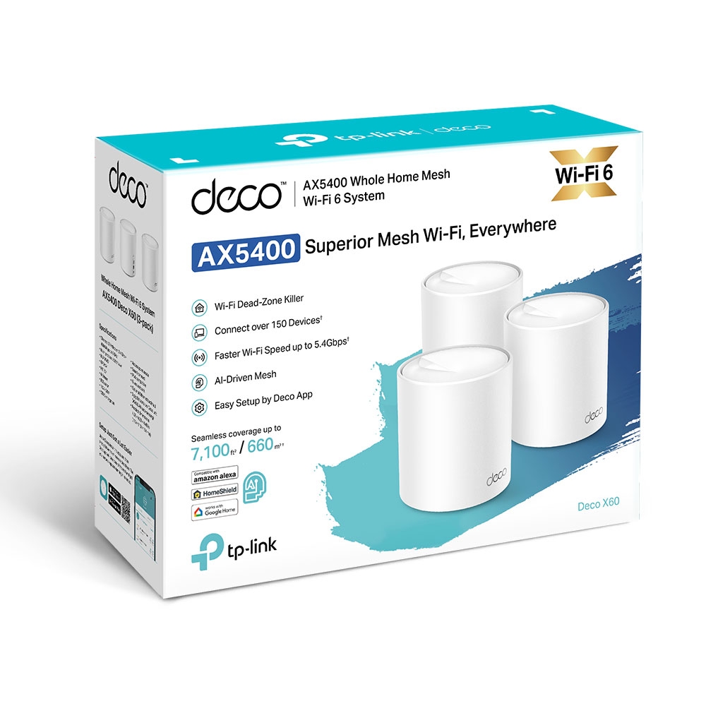 Router Deco X60 Wifi Mesh Ax5400 Pack X3 Tp-link