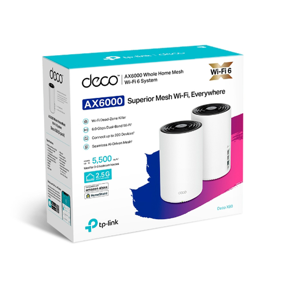 Router Deco X80 Wifi Mesh Ax6000 Pack X2 Tp-link