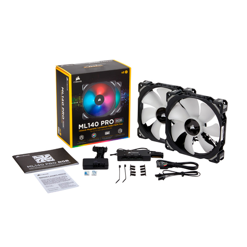 Fan Cooler Ml140 Pro Rgb Node Pro Pack X2 Black Corsair