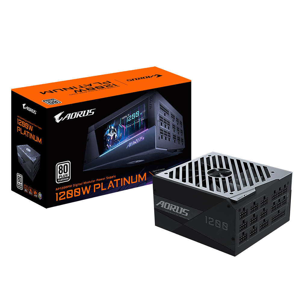 Fuente 1200w 80+ Platinum Modular Led Display Aorus Gigabyte