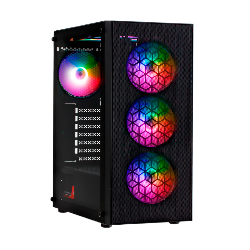 Gabinete Meshian X921 Mesh Tg Frgb 6 Fans Raidmax