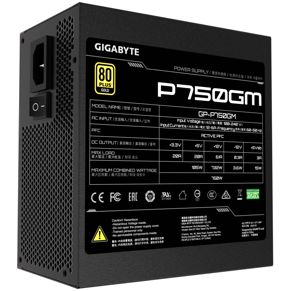 Fuente 750w 80+ Gold Modular Gigabyte