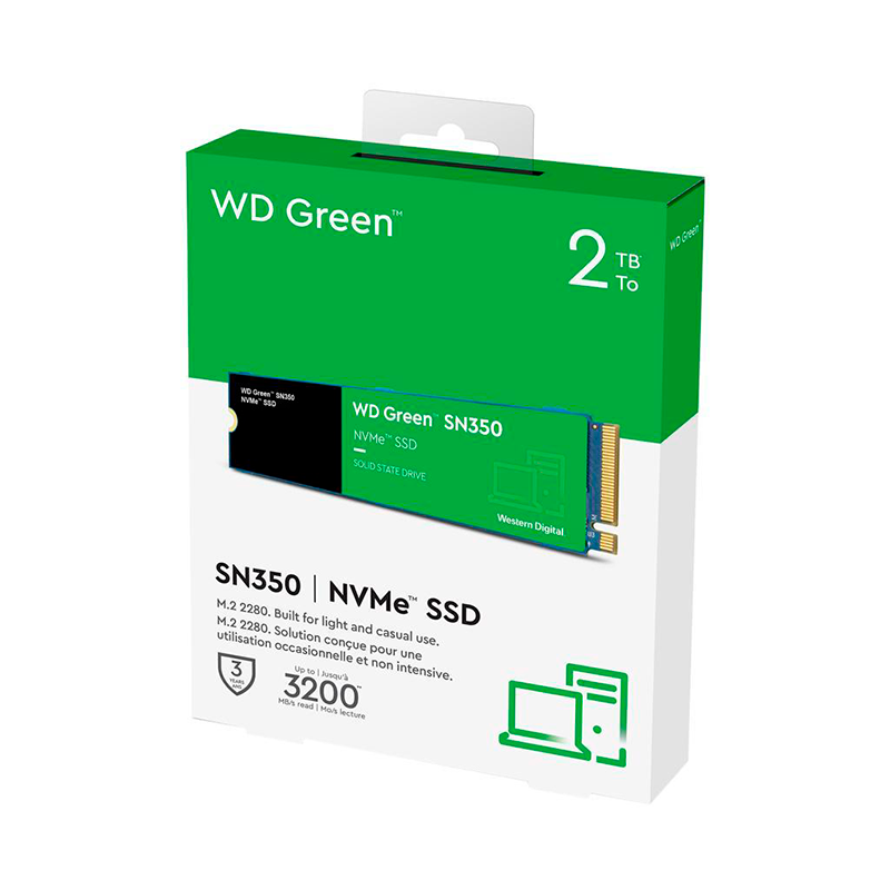 Disco Ssd 2tb Sn350 M.2 Nvme Green Wd