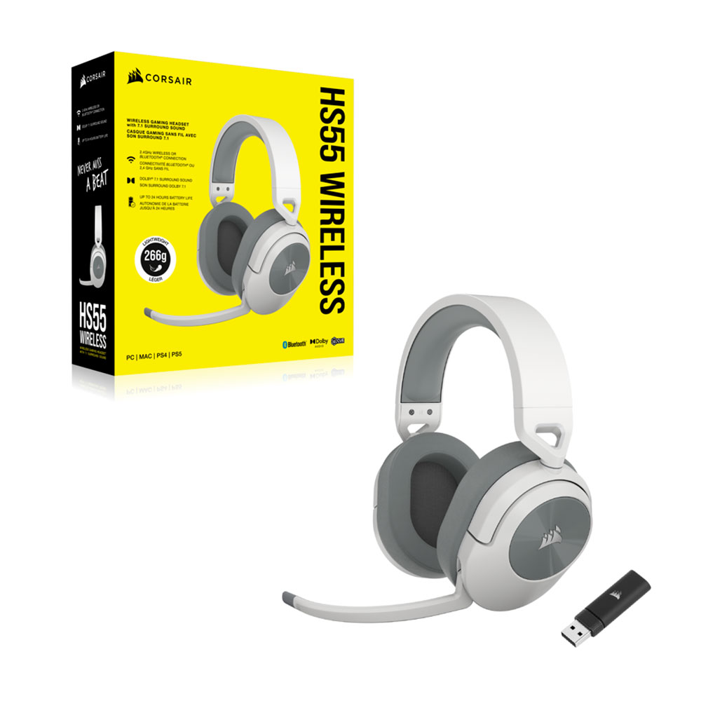 Auricular Hs55 Wireless White Corsair