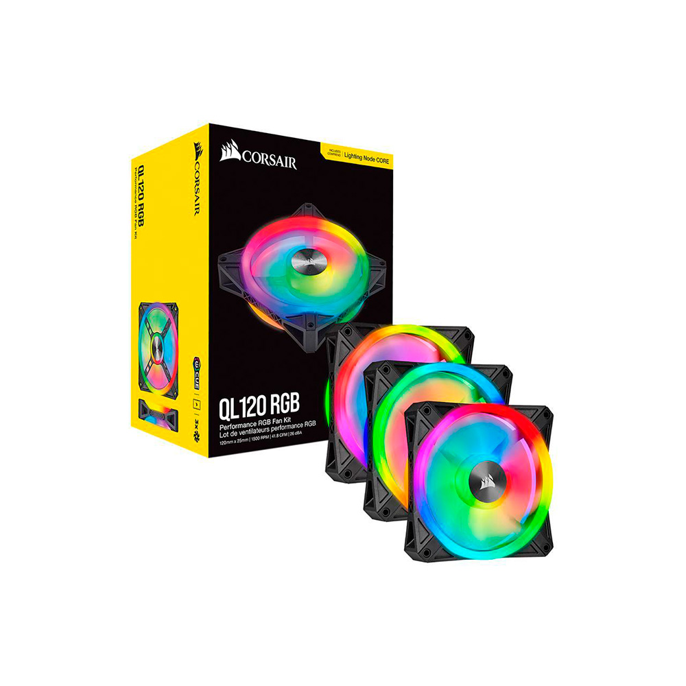 Fan Cooler Icue Ql120 Rgb 120mm Pmw Pack X3 W-lightning Corsair