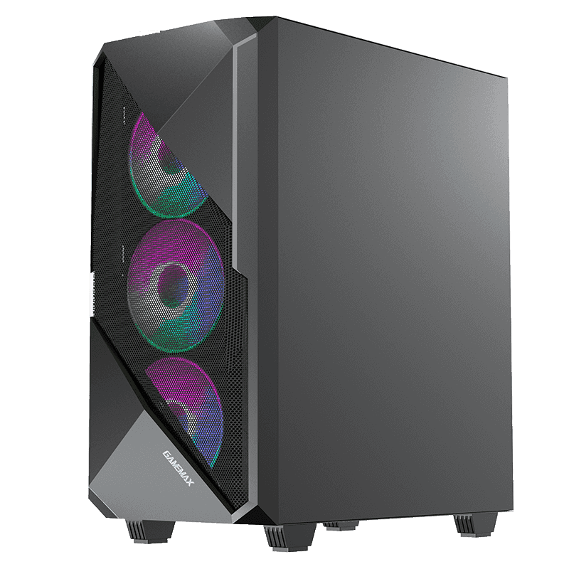 Gabinete Revolt Tg 3fans Argb Mesh Black Gamemax