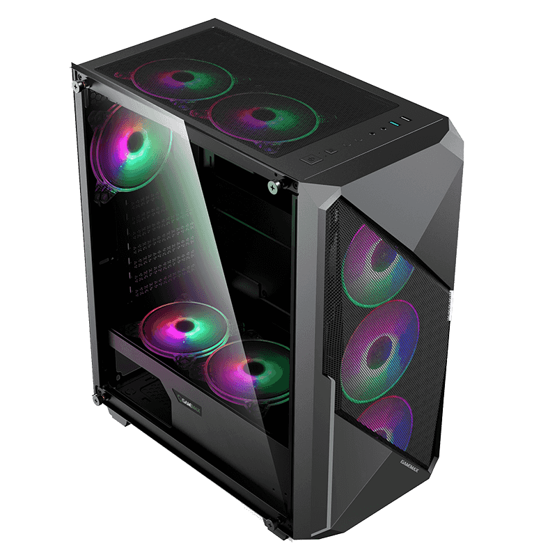 Gabinete Revolt Tg 3fans Argb Mesh Black Gamemax