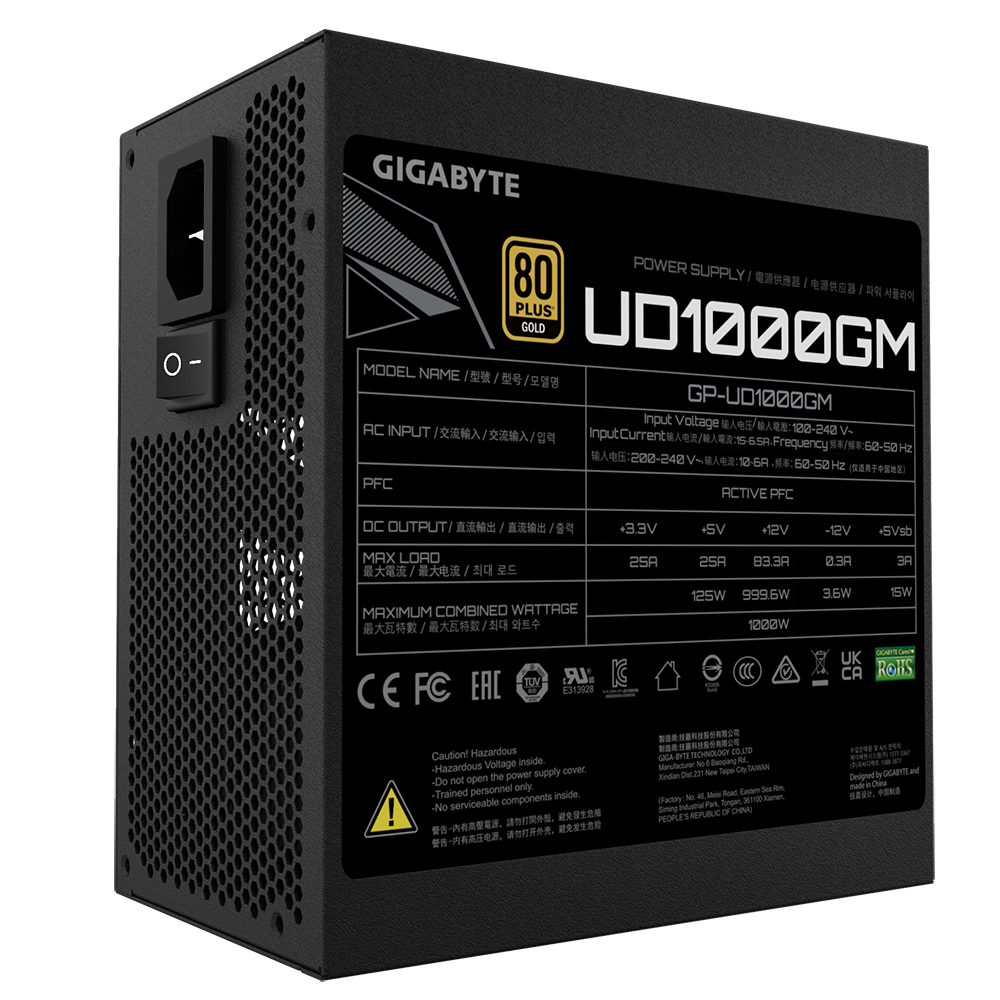 Fuente 1000w 80+ Gold Ud Full Modular Gigabyte
