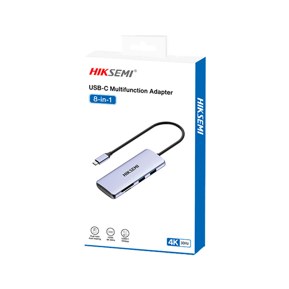 Hub Adaptador 8en1 Usb Type C Hdmi Sd Usb 3.0 Usb 2.0 Hiksemi