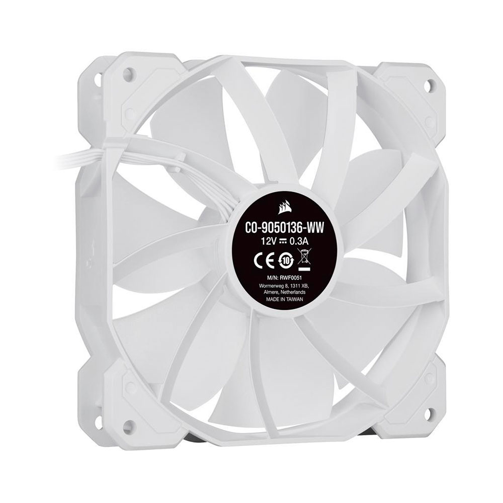 Cooler Fan Icue Sp120 Rgb Elite Pack X3 White 120mm Corsair