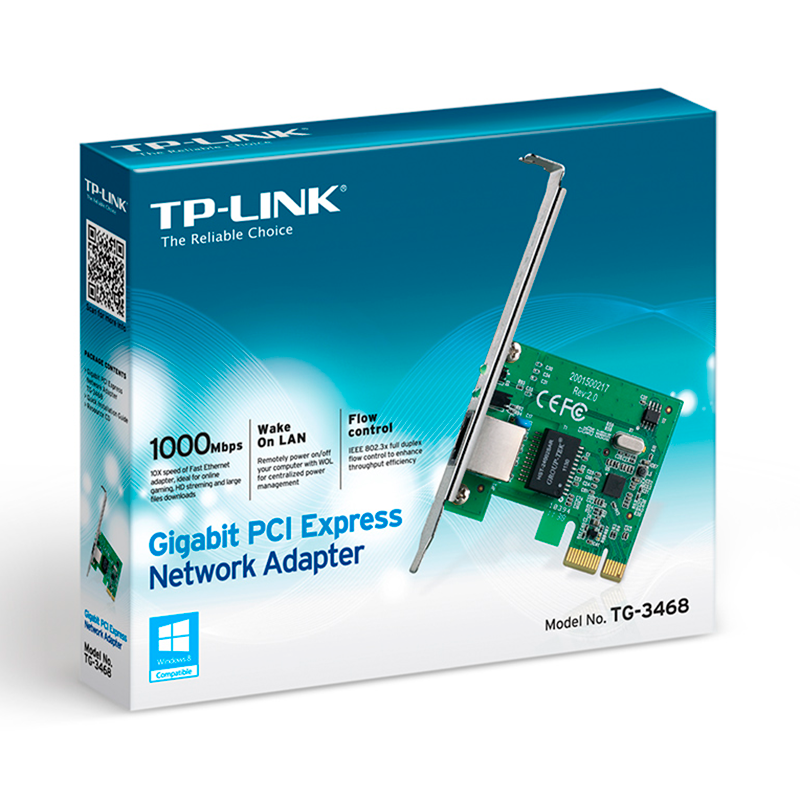 Placa De Red Tg-3468 Pcie 10-100-1000mpbs Low Profile Tp-link