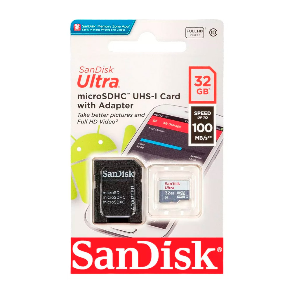 Memoria Micro Sd 32gb Ultra Clase 10 Uhs-i Sandisk