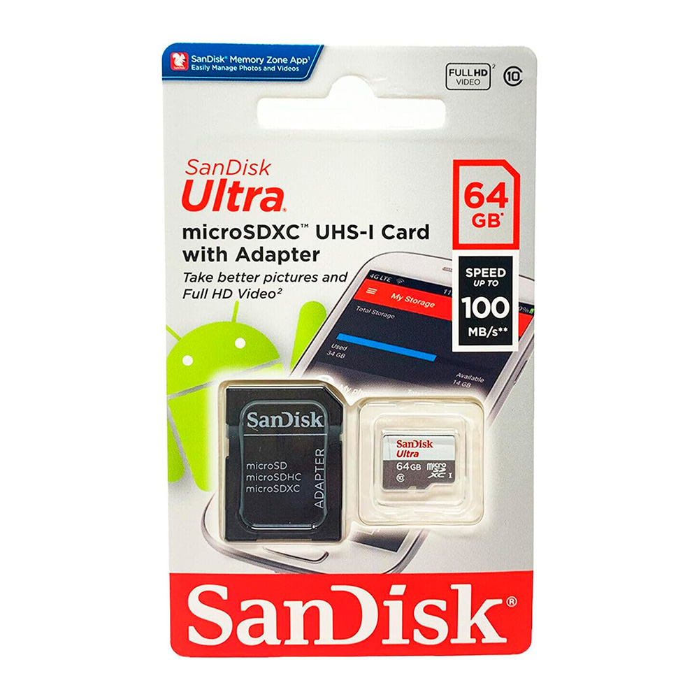 Memoria Micro Sd 64gb Ultra Clase 10 Uhs-i Sandisk