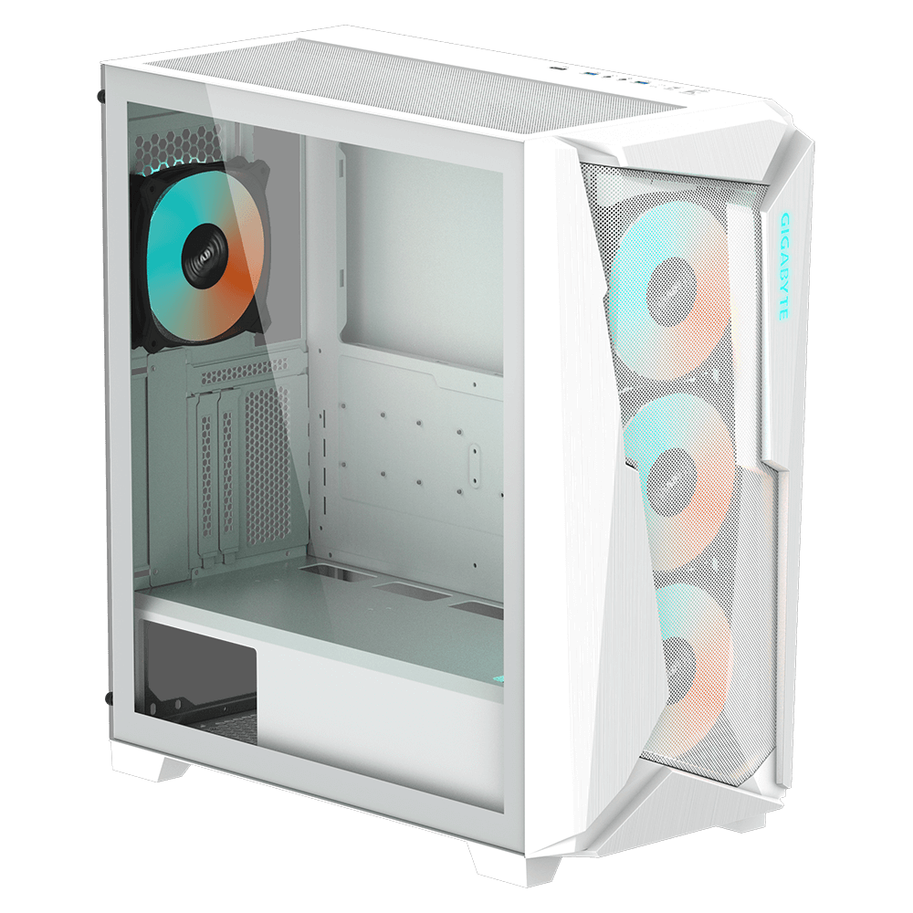 Gabinete C301 Glass White Argb Mesh Fan X4 Gigabyte