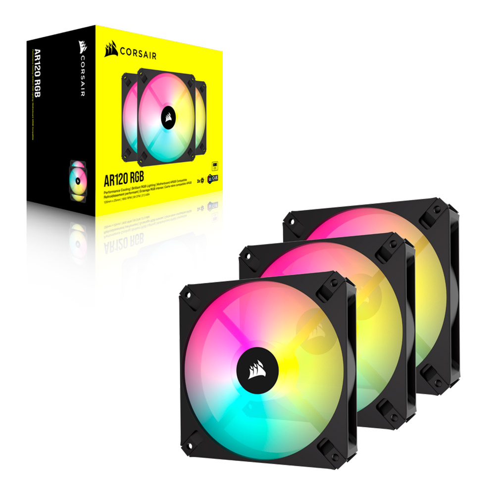 Cooler Fan Icue Ar120 Pack X3 Argb Pwm Black Corsair