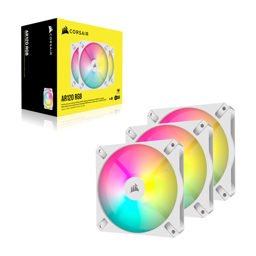 Cooler Fan Icue Ar120 Pack X3 Argb Pwm White Corsair