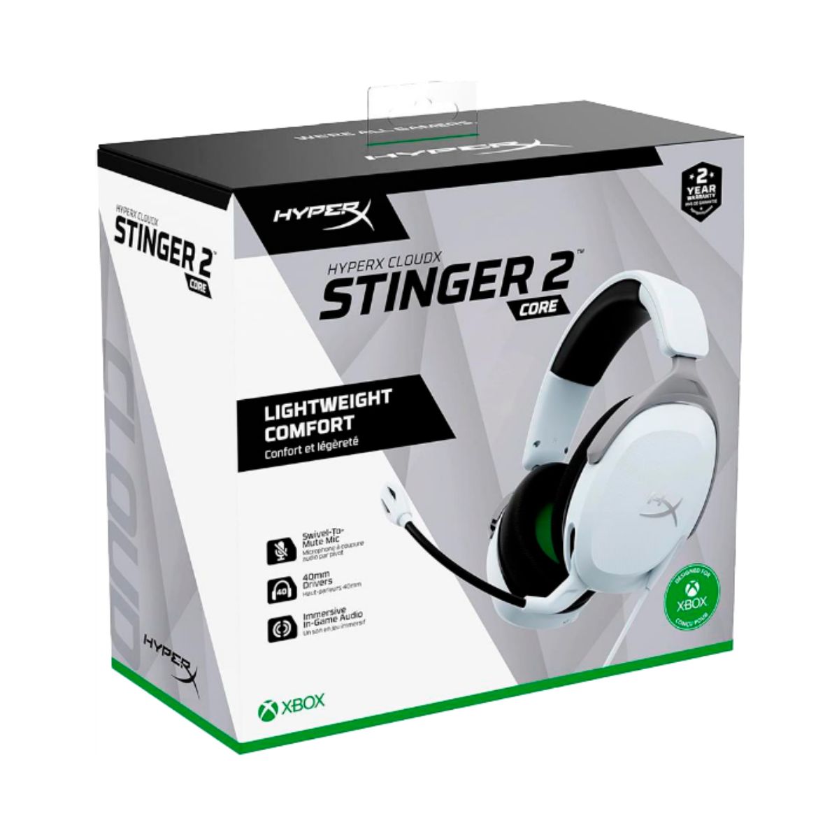Auriculares Gamer HyperX Stinger 2 Core White con Micrófono y Cable