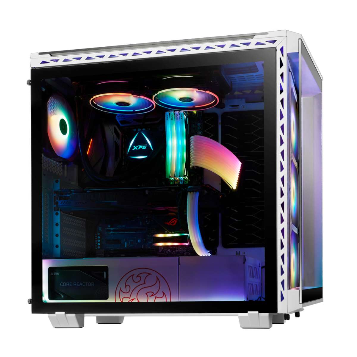 Gabinete ADATA XPG Battle Cruiser + 4 Fans ARGB MID Tower White Edition