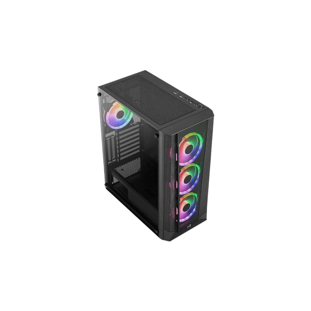 Gabinete Aerocool Prism G BK V3 Vidrio Templado + 4x Fans ARGB
