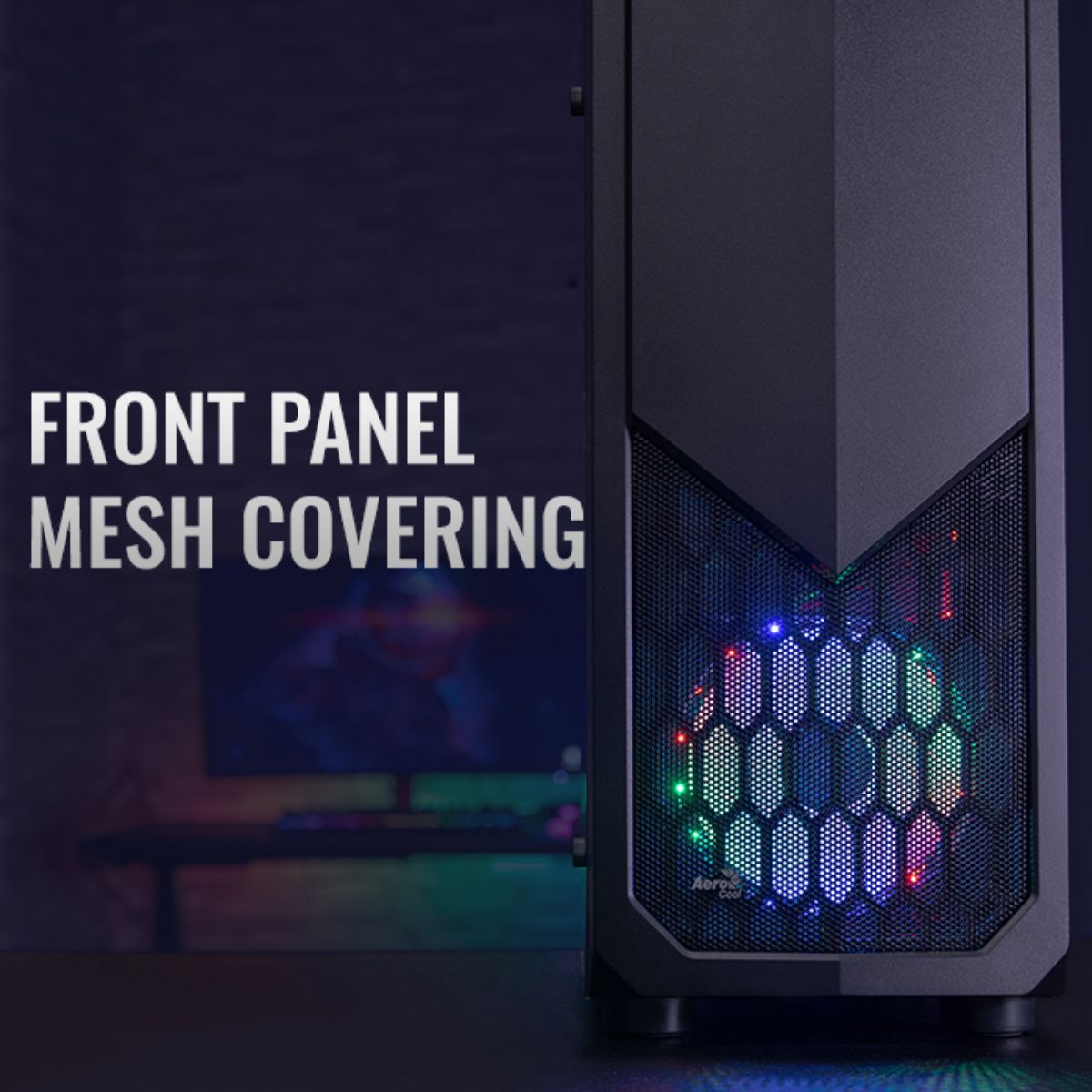 Gabinete Aerocool Tomahawk A BK V3 Mid Tower + 2 Fans ARGB