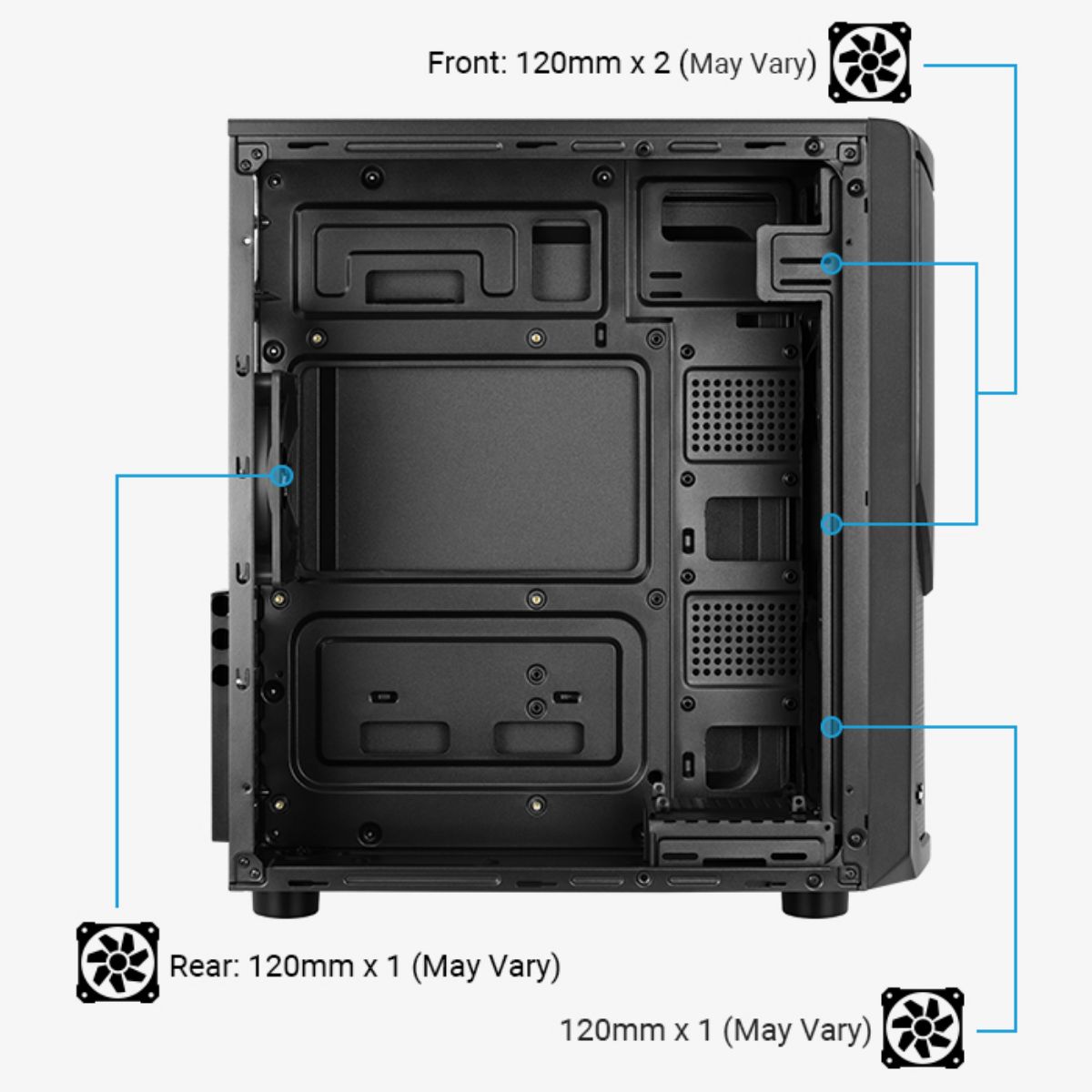 Gabinete Aerocool Tomahawk A BK V3 Mid Tower + 2 Fans ARGB