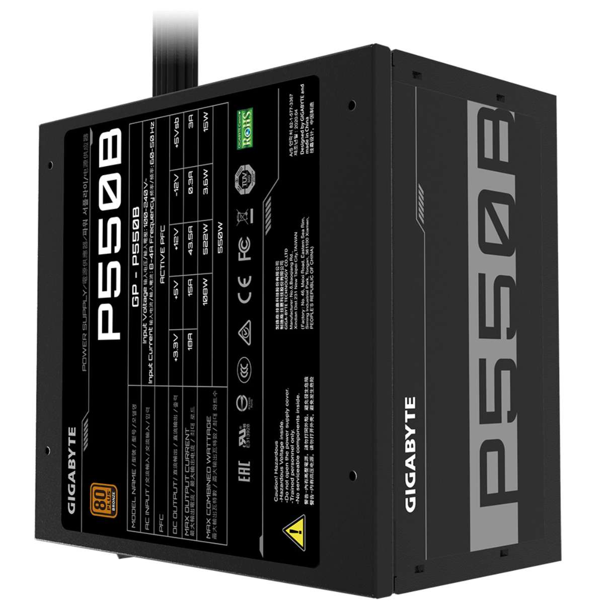 Fuente Gigabyte P550B 550w 80 Plus Bronce