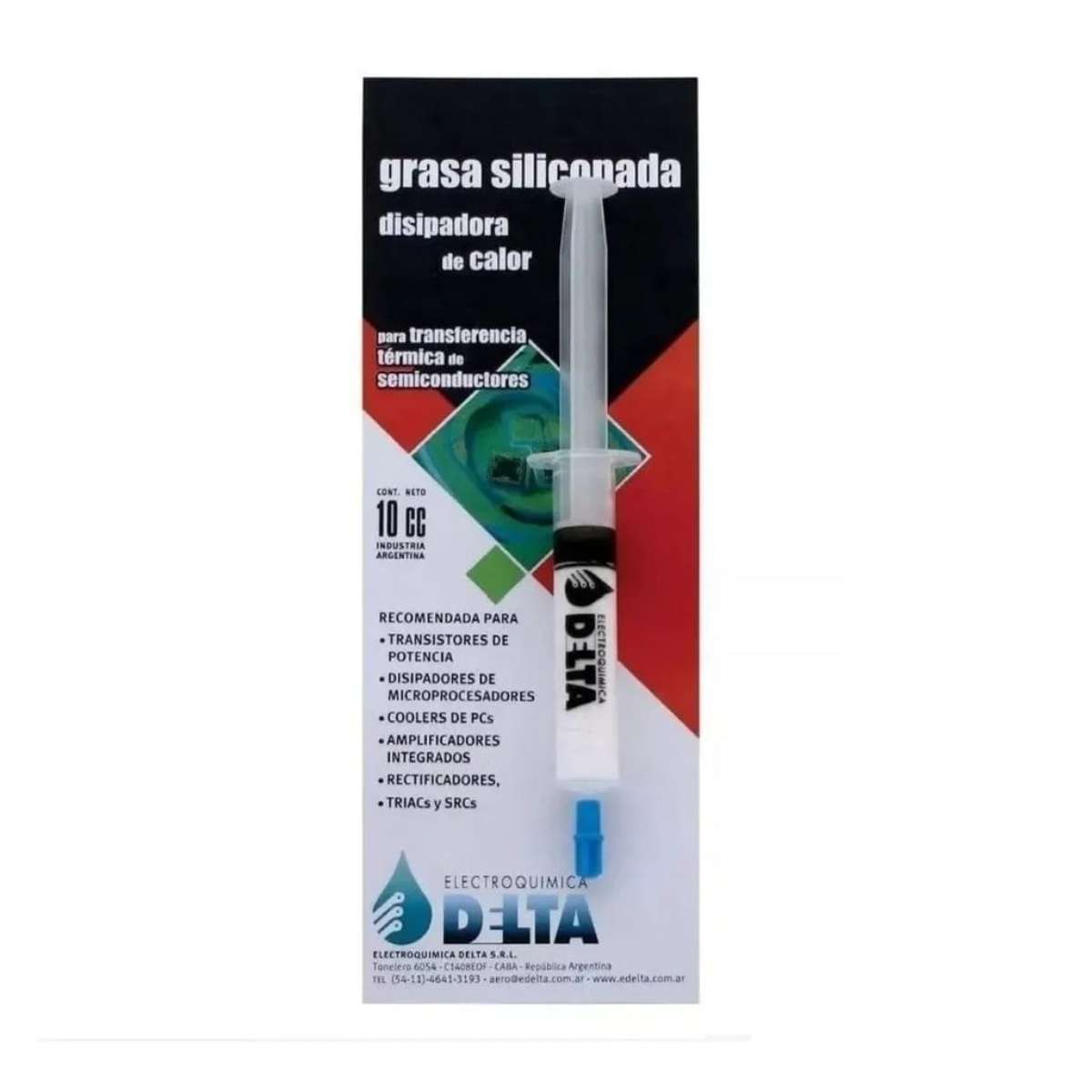 Jeringa Pasta Térmica Delta 10CC Grasa Siliconada