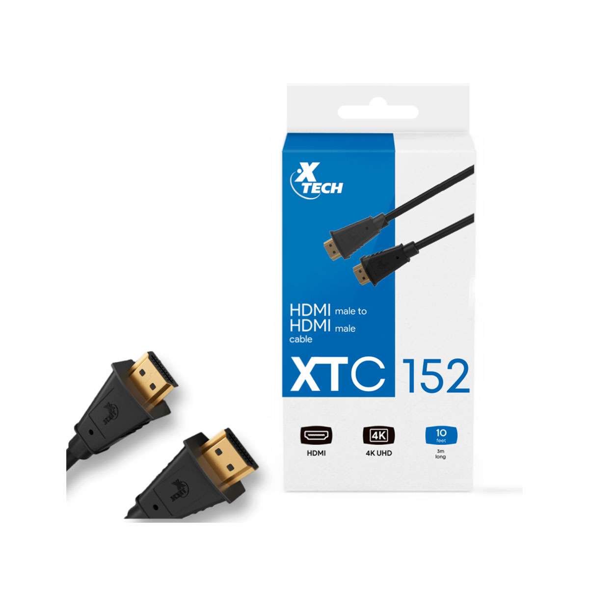 Cable HDMI XTECH de 3 Metros Macho a Macho Punta Dorada