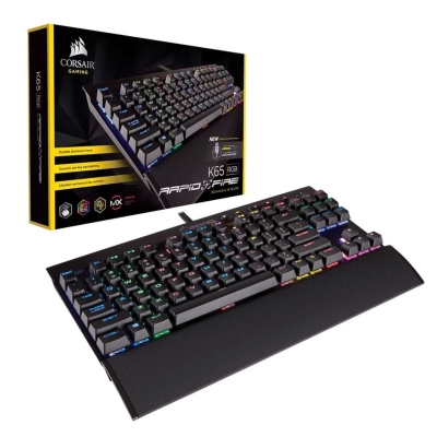 Teclado Mecánico Corsair K65 RapidFire RGB LED MX Speed Español