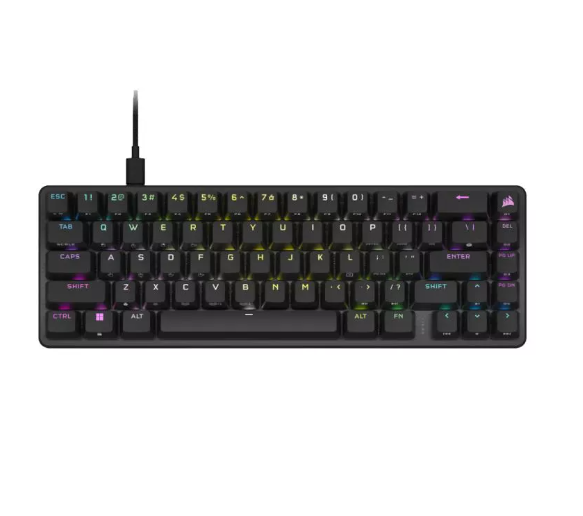 TECLADO MECANICO CORSAIR K65 PRO MINI RGB 65% OPX BLACK PBT KEYCAPS
