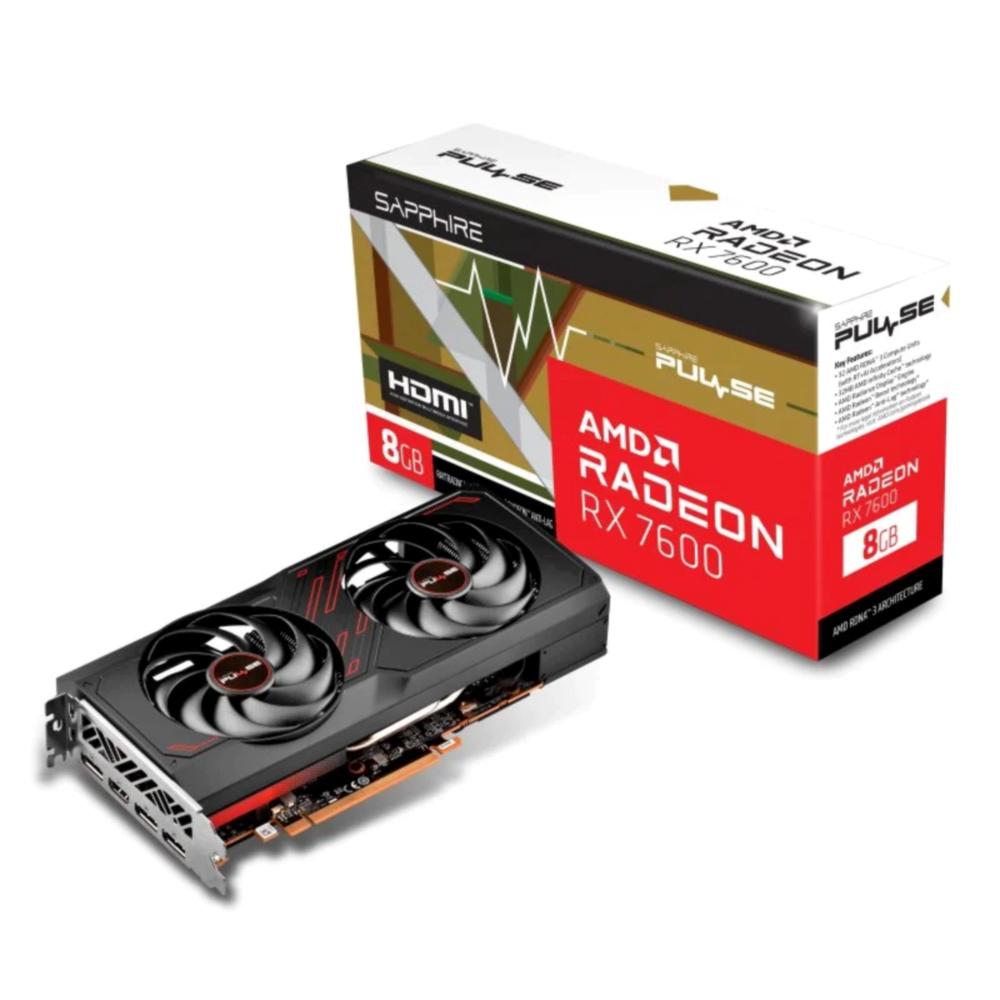 PLACA DE VIDEO SAPPHIRE RADEON RX 7600 PULSE 8GB