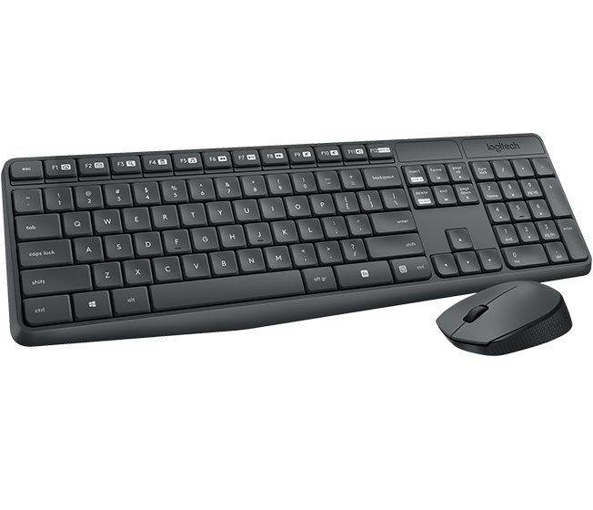 TECLADO+MOUSE LOGITECH WIR MK235 GREY