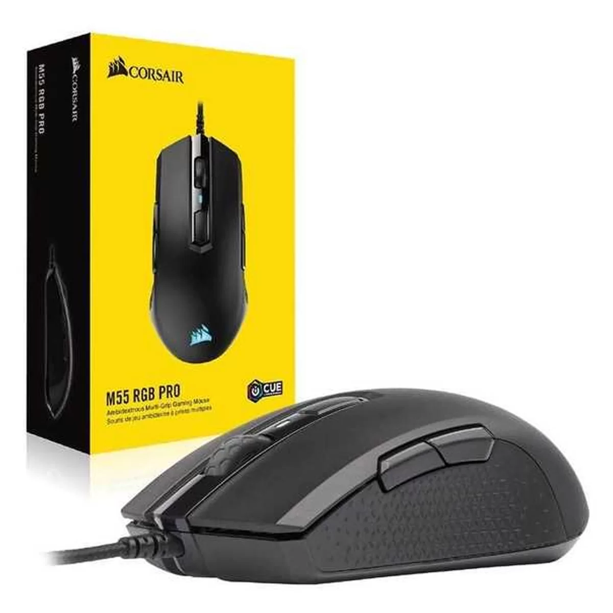 MOUSE GAMER CORSAIR M55 PRO RGB MULTIGRIP AMBIDIESTRO BLACK
