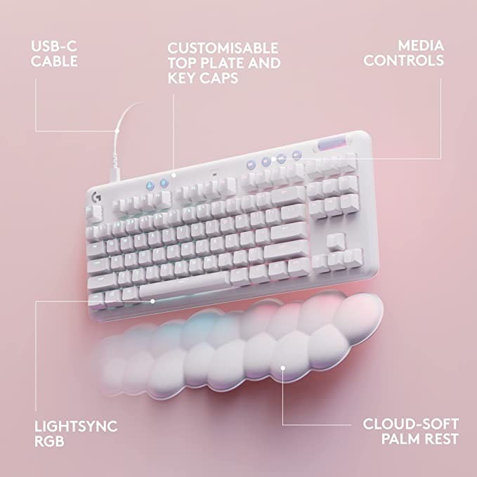 TECLADO GAMER LOGITECH G713 AURORA WHITE MECH RGB