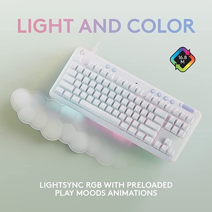 TECLADO GAMER LOGITECH G713 AURORA WHITE MECH RGB