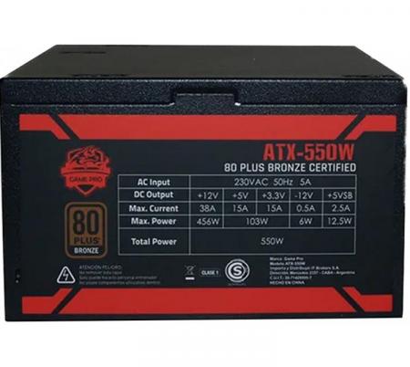 Fuente Game Pro 550w 80 Plus Bronze
